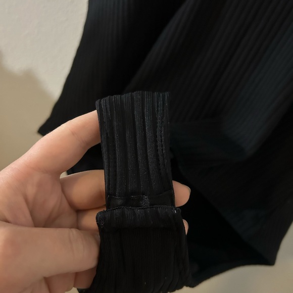 victoria’s secret sports black bodysuit one piece swimsuit ribbed scoop back - Picture 6 of 7